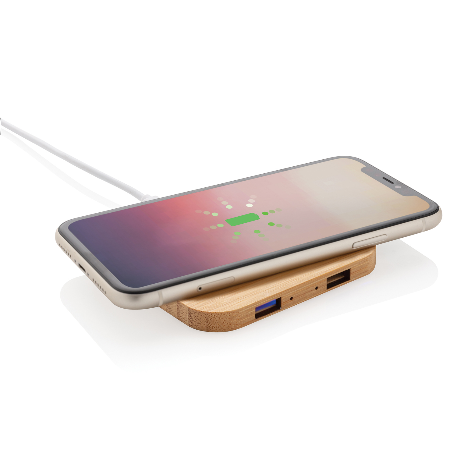 Док-станция для беспроводной зарядки Bamboo с портами USB, 5 Вт