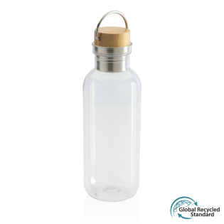 Бутылка для воды из rPET GRS с крышкой из бамбука FSC, 680 мл